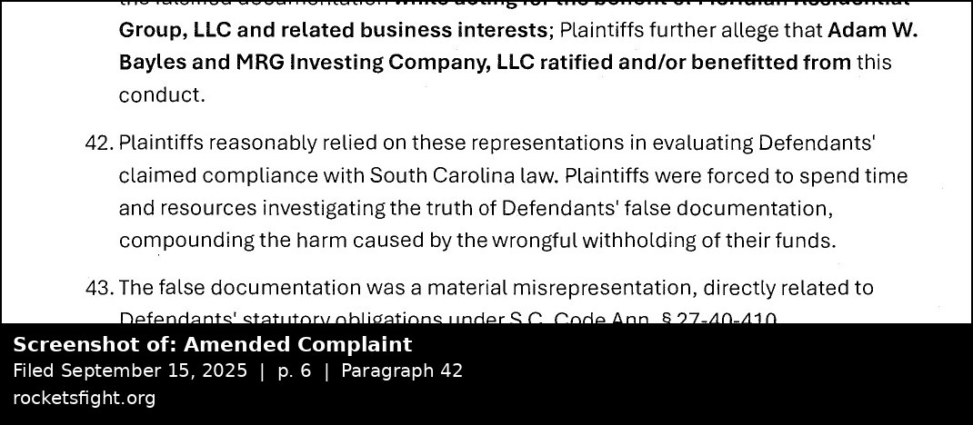 Screenshot of the record the Order collides with