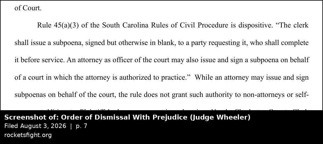 Screenshot of the Order of Dismissal With Prejudice, August 3, 2026, page 8